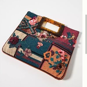 By Anthropologie Embellished Patchwork Clutch